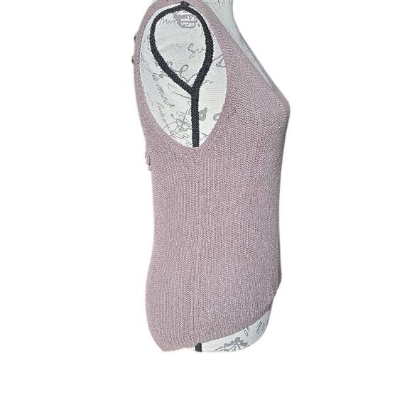 Sans Souci Women's Size Large Taupe Knit Cross Back Sleeveless Sweater Top - Picture 4 of 5